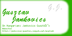 gusztav jankovics business card